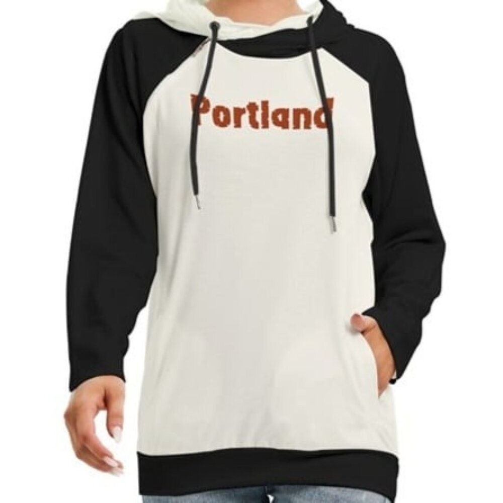 Sweatshirt Portland Soccer, Hoodie, Ball of Roses and Thorns on Back, Unique